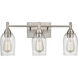 Arlett 3 Light 22 inch Brushed Nickel Vanity Light Wall Light